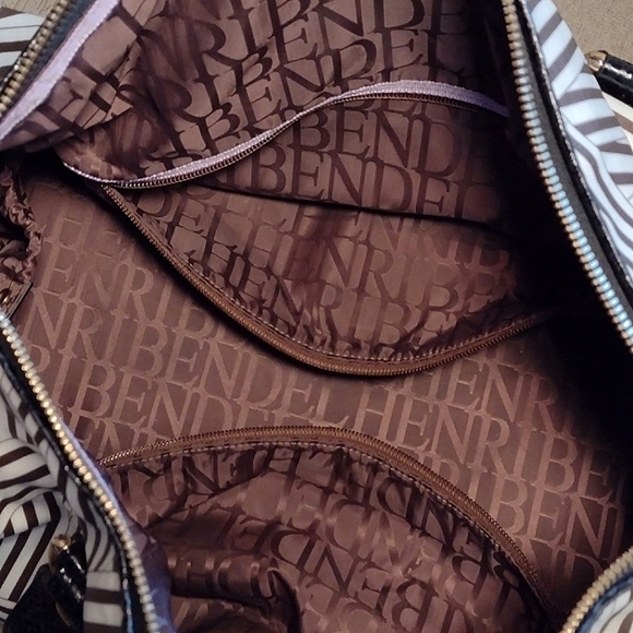 Henri Bendel Disturbed Stripe weekender with lock - Picture 12 of 16